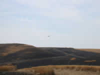 Sun 13 - Helicopter over canyon beyond Carsten Place.